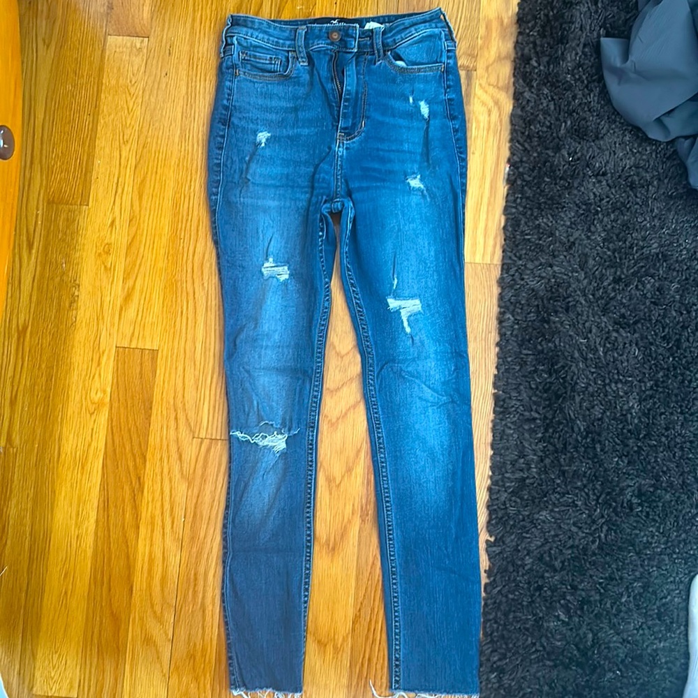 Hollister Classic Stretch Ripped Skinny Jeans Ultra High Rise